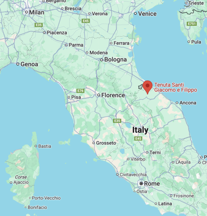 map of location of Tenuta Santi Giacomo e Filippo